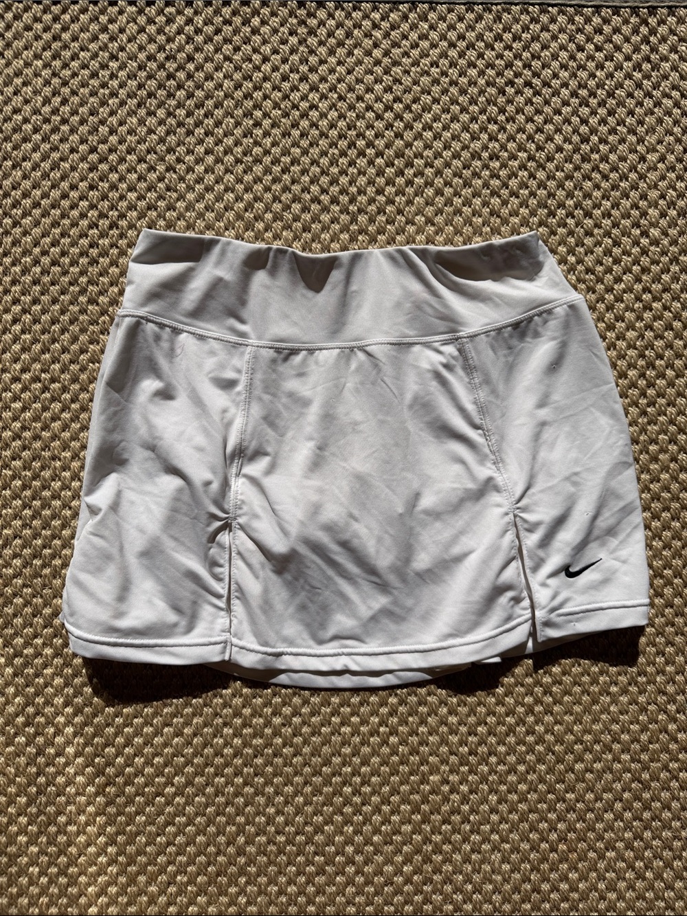 Nike White Tennis Skort with Small Black Swoosh size medium